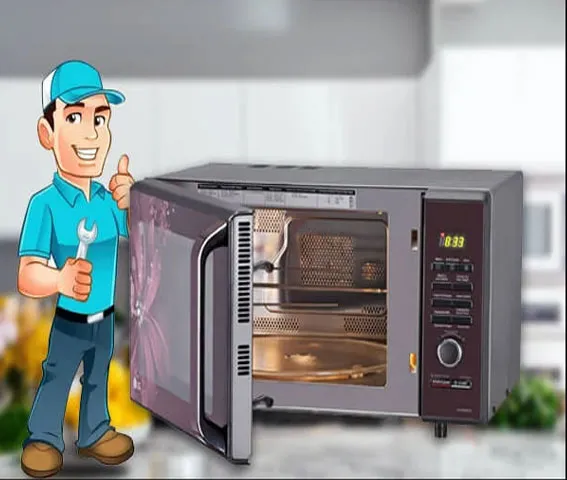 Skilled technician ensuring reliable performance and safety in microwave oven repair.